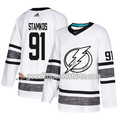 Tampa Bay Lightning Steven Stamkos 91 2019 All-Star Adidas Wit Authentic Shirt - Mannen